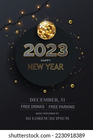 2023 Happy New Year Background for your Flyers and Greetings Card or new year themed party invitations	