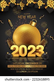 2023 Happy New Year Background for your Flyers and Greetings Card or new year themed party invitations	