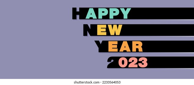 2023 Happy New Year Background Design. Greeting Card, Banner, Poster. 