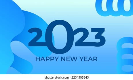 2023 HAPPY NEW YEAR BACKGROUND DESIGN VECTOR TEMPLATE. GRADIENT COLOR. GOOD FOR GREETING CARD, POSTER, BANNER, MODERN WEBSITE, WALLPAPER, COVER DESIGN 