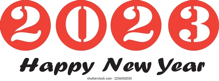 2023 Happy New Year Background Banner Design. Greeting Card, Poster, Vector Illustration eps