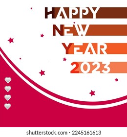2023 Feliz Diseño de Antecedentes de Año Nuevo. Tarjeta de felicitación, cartel, afiche. Ilustración vectorial