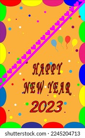 2023 Happy New Year Background Design. Greeting Card, Banner, Poster. Vector Illustration