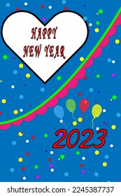 2023 Happy New Year Background Design. Greeting Card, Banner, Poster. Vector Illustration