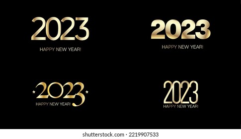 2023 Happy New Year Border Design. Winter Holiday Celebration Frame. Golden Winter Set for Congratulation. Rich 2023 New Year Pattern. Premium Christmas Brand Texture. Christmas Logo Wallpaper.