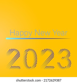 2023 happy new year card with yellow background