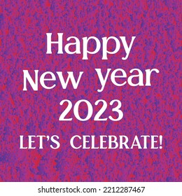 2023 Happy New Year Card Template With Glitter Background .