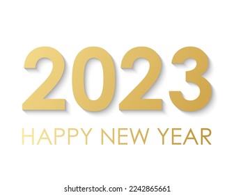 2023 Happy New Year card. Vector illustration.