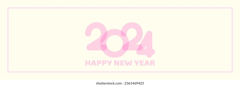 2023 Happy New Year Card. New Year Invitation Background. Typography Glitch Effect. Isolated Logo for Card. Funny Greetings. Creative Abstract Party Poster. Vector Minimal Template with 2023 Numbers.