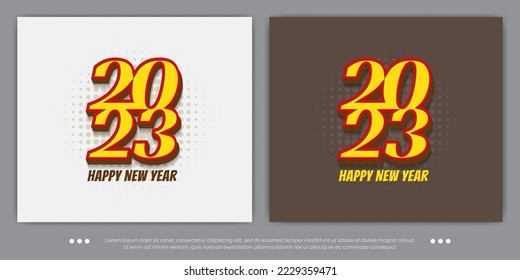 Ilustración de diseño vectorial del logotipo del estilo del cómic en el año 2023