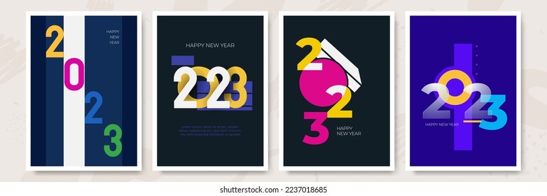 2023 Happy New Year Cover Design Template for Greeting card, Calendar, Party Invitation, Seminar, Business Event Cover and much more 