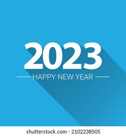 2023 Happy new year creative design background or greeting card with text. Vector 2023 new year numbers isolated on blue background