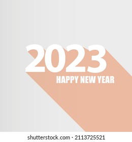 2023 Happy new year creative design background or greeting card with text. Vector 2023 new year numbers isolated on light grey background