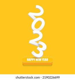 2023 Happy new year creative design background or greeting card with text. Vector 2023 new year numbers isolated on orange background
