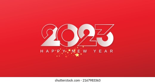 2023 Happy New Year Design. Vector Illustration of Paper Cut Number 2023. 2023 New Year Template, Banner, Background, Greeting and Flyer