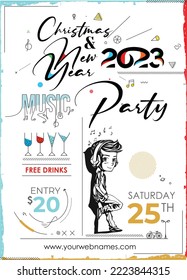 2023 Happy New Year Design Poster, template, brochure, decorated, flyer, banner design.