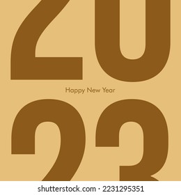 2023 happy new year eve card square template flat post. 2023 was written very large and plastered across the front of the design until it was cut off. where it says happy new year in the middle