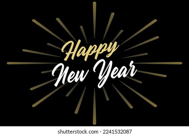 2023 Happy New Year with Fireworks Vector
