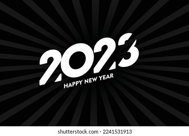 2023 Happy New Year with Flash Vector
