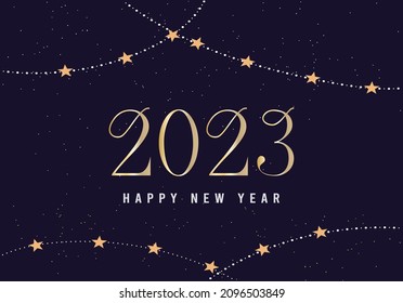  2023 Happy new year gold stars