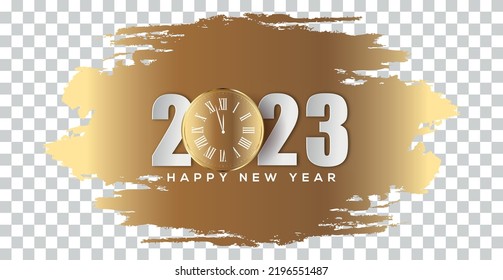 2023 Happy New Year Gold Vector Design