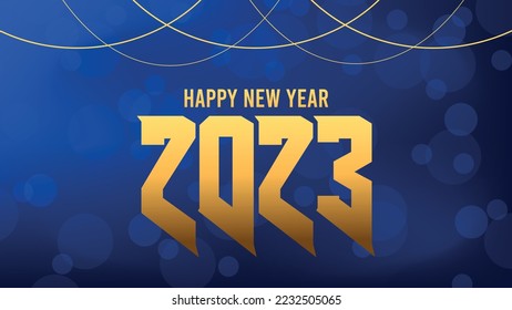 2023 happy new year greeting card with colorful lighting background