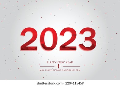 2023 Happy New Year illustration made by Golden points and lines, greeting card. Vector banner poster .