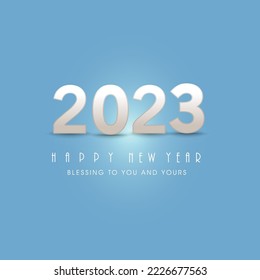 2023 Happy New Year illustration made by points and lines, greeting card. Vector banner poster .