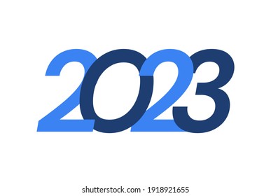 2023 Happy New Year logo design, New Year 2023 modern design isolated on white background