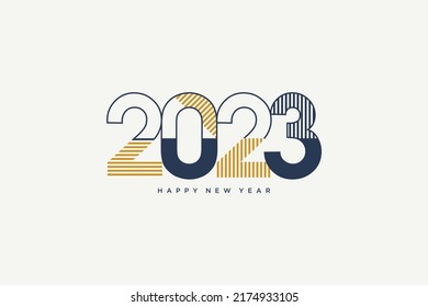 2023 happy new year logo with unique and funny numbers