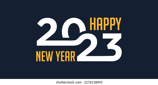 2023 Happy New Year logo text design. 2023 number design template. vector illustration.