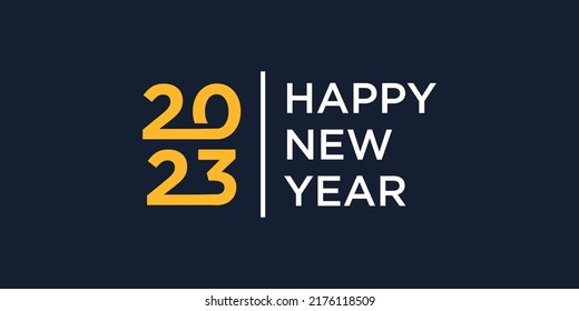 2023 Happy New Year logo text design. 2023 number design template. vector illustration.