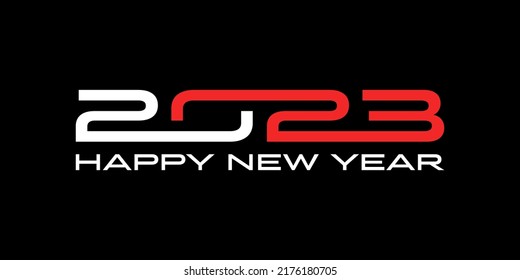 2023 Happy New Year logo text design. 2023 number design template. vector illustration.