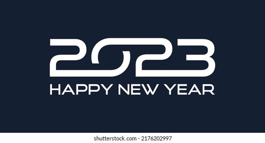 2023 Happy New Year logo text design. 2023 number design template. vector illustration.