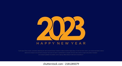 2023 Happy New Year logo text design. 2023 number design template. vector illustration.