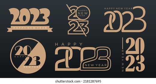 2023 Happy New Year logo text design. 2023 number design template collection . vector illustration.
