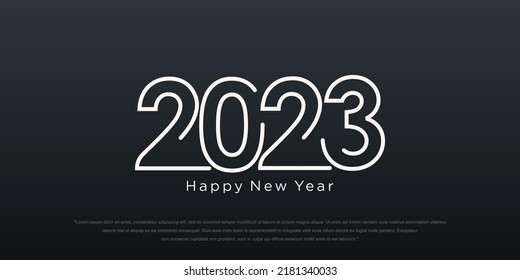 2023 Happy New Year logo text design. 2023 number design template. vector illustration.