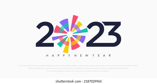 2023 Happy New Year logo text design. 2023 number design template. vector illustration.