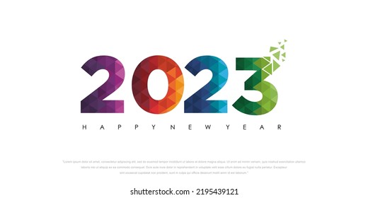 2023 Happy New Year logo text design. 2023 number design template. Vector illustration.