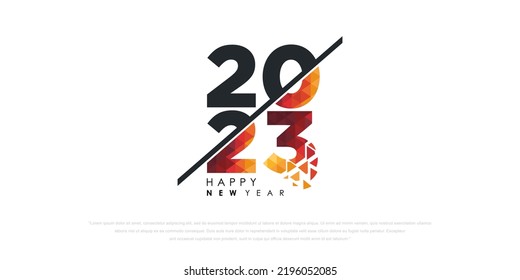 2023 Happy New Year logo text design. 2023 number design template. Vector illustration.