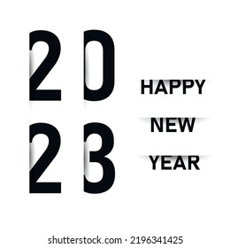 2023 Happy New Year logo text design. 2023 number design template. Happy New Year 2023 symbol.
