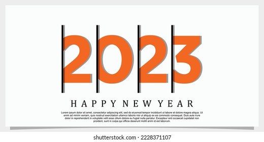 2023 happy new year logo design 2023 number design template vector illustration
