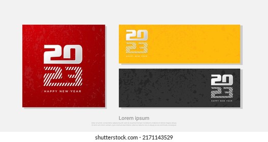 2023 happy new year. modern number. Holiday vector illustration set background.