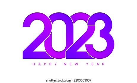 2023 Happy New Year. 2023 modern text vector  design.