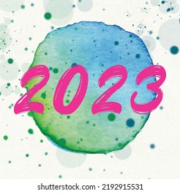 2023 happy new year. numbers watercolor style. vector linear numbers. design of greeting cards. vector illustration.