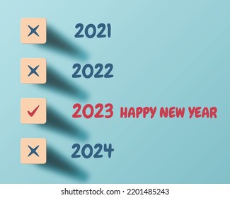 2023 glückliches neues Jahr. Zahlen minimalistischer Stil. Vektorlineare Zahlen. Design der Grußkarten. Vektorgrafik.