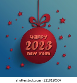 2023 happy new year. numbers minimalist style. vector linear numbers. design of greeting cards. vector illustration.