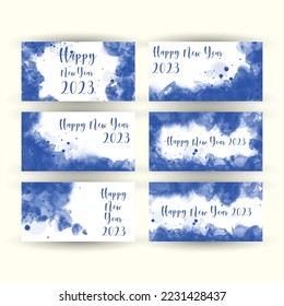 2023 happy new year. numbers watercolor style. vector linear numbers. design of greeting card. vector illustration.