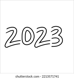 2023 Happy New Year Numeric. Contour Number Logo Text Desing