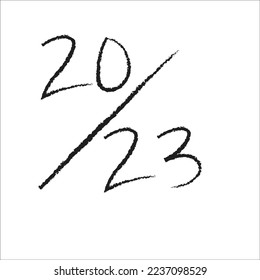 2023 Happy New Year Numeric. Grunge Brushstroke Text